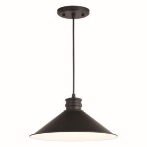 Akron 1-Light Pendant in Oil Rubbed Bronze and Matte White