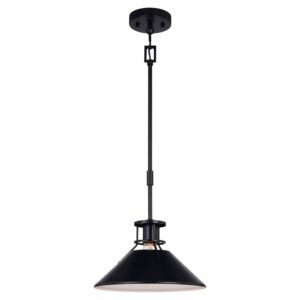 Canton 1-Light Pendant in Black and Matte White