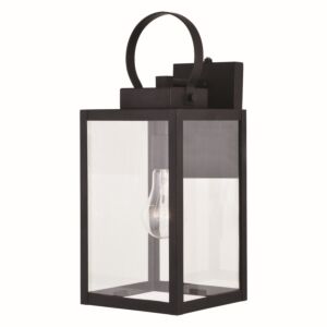 Medinah 1-Light Outdoor Wall Mount in Textured Black