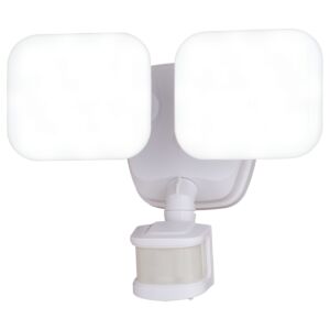 Theta 2-Light LED Outdoor Motion Sensor Flood Light in White