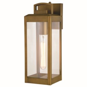 Kinzie 1-Light Outdoor Wal Mount in Vintage Brass