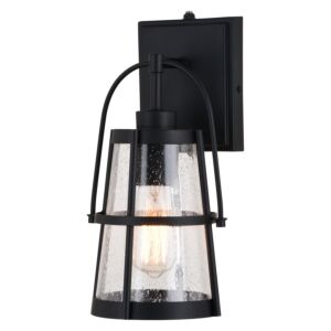 Portage Park 1-Light Outdoor Wall Mount in Matte Black