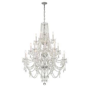 Traditional Crystal 20-Light Chandelier in Polished Chrome