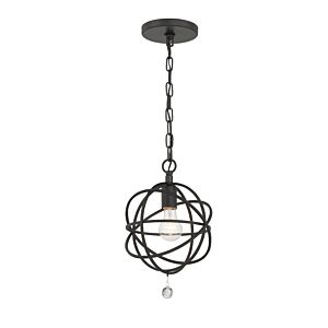 Solaris One Light Pendant in Black by Crystorama