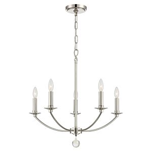 Mila Five Light Chandelier in Polished Nickel by Crystorama