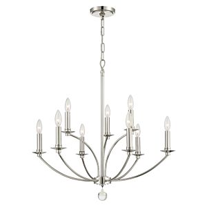 Mila 9-Light Chandelier in Polished Nickel