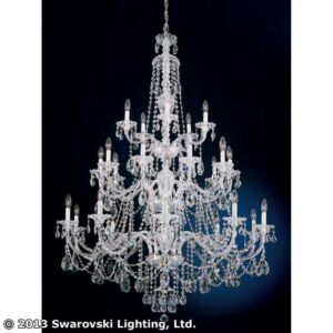 Sterling 25 Light Chandelier in Silver by Schonbek