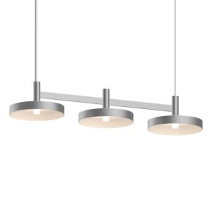 Systema Staccato 3-Light LED Linear Pendant in Bright Satin Aluminum