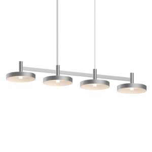 Systema Staccato LED Linear Pendant in Bright Satin Aluminum by Sonneman