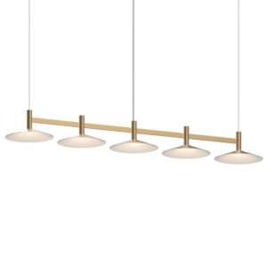 Systema Staccato 5-Light LED Linear Pendant in Brass Finish