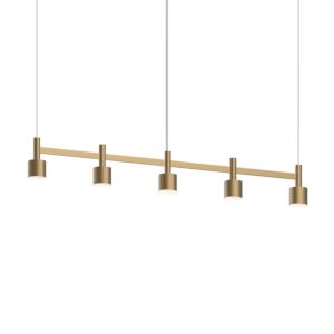 Systema Staccato 5-Light LED Linear Pendant in Brass Finish