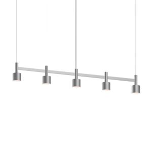 Systema Staccato 5-Light LED Linear Pendant in Bright Satin Aluminum