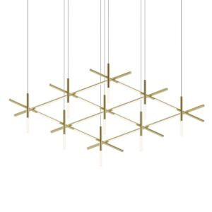 Labyrinth 1-Light LED Pendant in Brass Finish