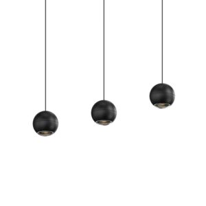 Hemisphere 3-Light Linear Pendant in Textured Black