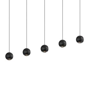 Hemisphere 5-Light Linear Pendant in Textured Black