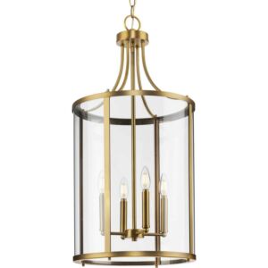 Gilliam 4-Light Hall & Foyer Light in Vintage Brass