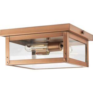 Union Square 2-Light Outdoor Flush Mount in Antique Copper (Painted)