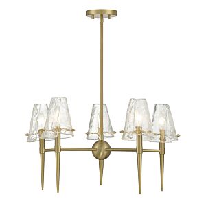 Shellbourne Five Light Chandelier in Warm Brass by Savoy House