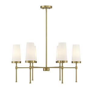 Haynes Six Light Chandelier in Warm Brass by Savoy House