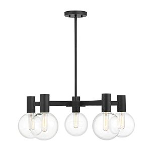 Wright Five Light Chandelier in Matte Black by Savoy House