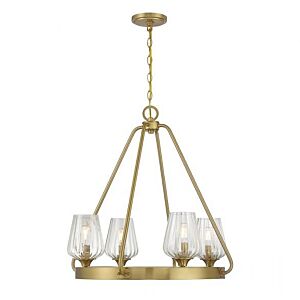 Carlton Four Light Chandelier in Warm Brass by Savoy House