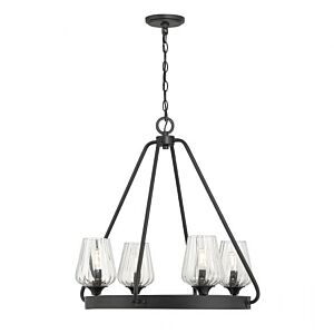 Carlton Four Light Chandelier in Matte Black by Savoy House