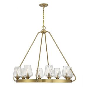 Carlton Eight Light Chandelier in Warm Brass by Savoy House