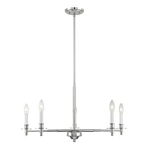 Jasmine 5-Light Chandelier in Polished Nickel