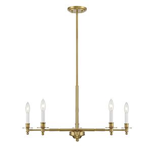 Jasmine 5-Light Chandelier in Warm Brass