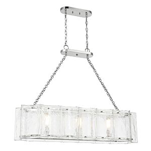 Genry Three Light Linear Chandelier in Polished Nickel by Savoy House