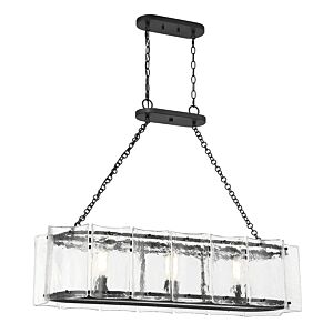 Genry 3-Light Linear Chandelier in Matte Black