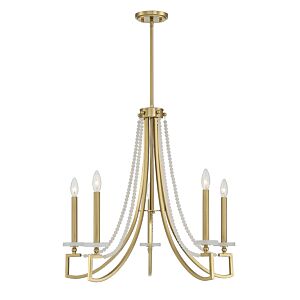 Helen Five Light Chandelier in Warm Brass by Savoy House