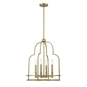 Diplomat Four Light Pendant in Warm Brass by Savoy House