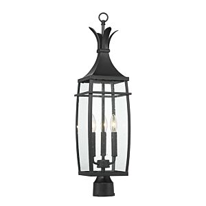 Montpelier Three Light Outdoor Post Lantern in Matte Black by Savoy House