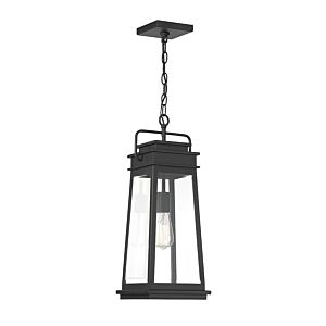 Boone One Light Outdoor Hanging Lantern in Matte Black by Savoy House