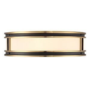 Alberti Four Light Flush Mount in Matte Blackith Warm Brass by Savoy House