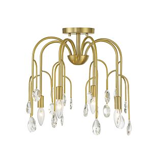 Anholt 4-Light Convertible Semi-Flush or Pendant in Noble Brass