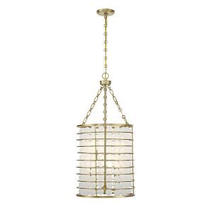 Byron Six Light Pendant in Warm Brass by Savoy House