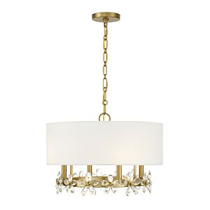 Dahlia Four Light Pendant in Warm Brass by Savoy House