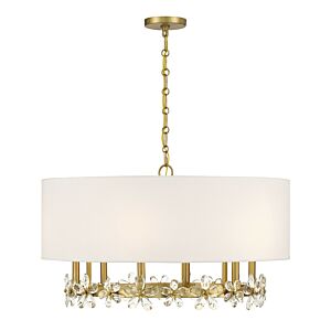 Dahlia Six Light Pendant in Warm Brass by Savoy House