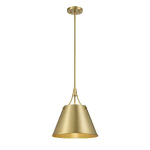 Willis One Light Pendant in Warm Brass by Savoy House