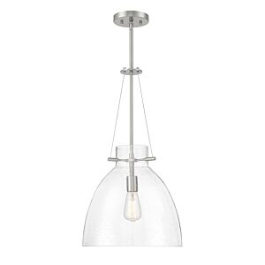 Foster One Light Pendant in Satin Nickel by Savoy House