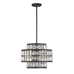 Renzo Three Light Pendant in Matte Black by Savoy House