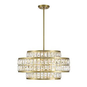 Renzo Four Light Pendant in Warm Brass by Savoy House