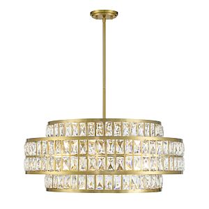 Renzo Six Light Pendant in Warm Brass by Savoy House