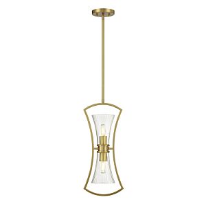 Bennington Two Light Pendant in Warm Brass by Savoy House