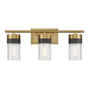 Brickell 3-Light Bathroom Vanity Light in Warm Brass and Black