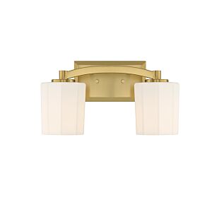 Whitney Two Light Bathroom Vanity in Warm Brass by Savoy House