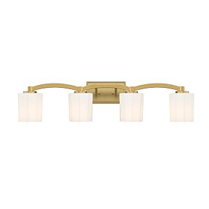 Whitney Four Light Bathroom Vanity in Warm Brass by Savoy House