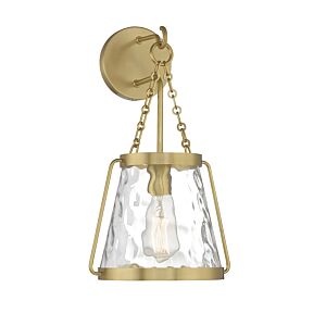 Crawford One Light Wall Sconce in Warm Brass by Savoy House